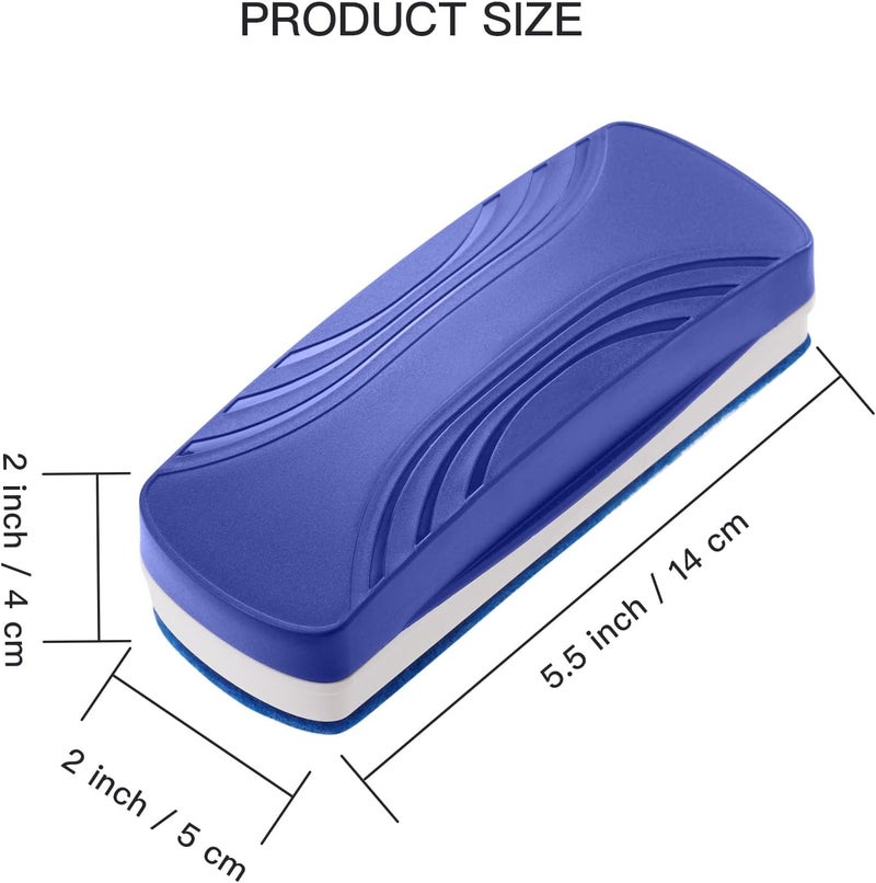 Ddaowanx Whiteboard Eraser, Magnetic Dry Erase Eraser, Glass Board Eraser,School and Office Supplies, Pack of 2 (Blue) - Image 2